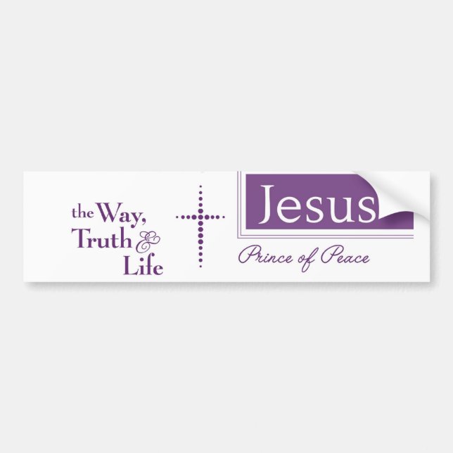 JESUS The Way Truth Life Christian Bumper Sticker (Front)