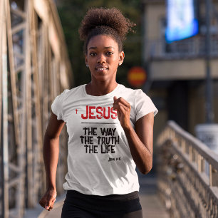 Jesus The Way Truth Life John 14:6 Bible Grunge Tri-Blend Shirt