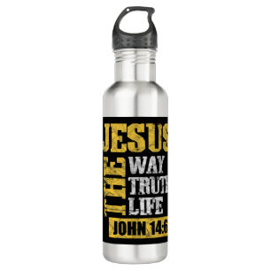 Jesus The Way Truth Life John 14:6 Christian Bible 710 Ml Water Bottle