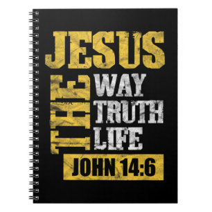 Jesus The Way Truth Life John 14:6 Christian Bible Notebook