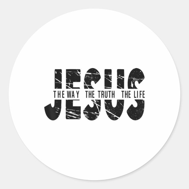 Jesus The Way Truth Life Women Men Kids Christian  Classic Round Sticker (Front)