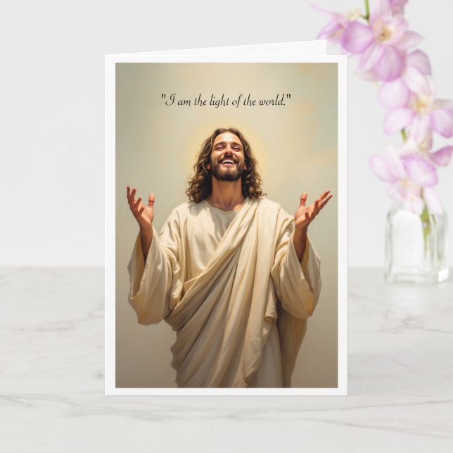 Jesus Thinking of You Chronic Illness Religious Card (Orchid)