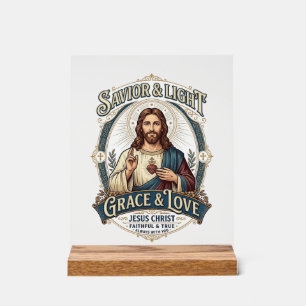 Jesus Thrift Store Vintage Hunting Graphic Tee Chr Acrylic Sign
