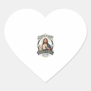 Jesus Thrift Store Vintage Hunting Graphic Tee Chr Heart Sticker