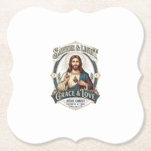 Jesus Thrift Store Vintage Hunting Graphic Tee Chr Paper Coaster