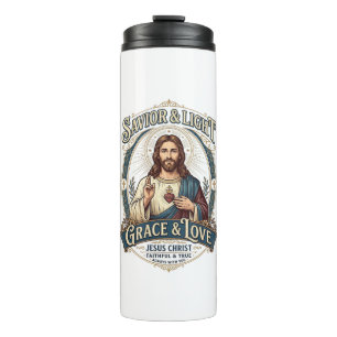 Jesus Thrift Store Vintage Hunting Graphic Tee Chr Thermal Tumbler