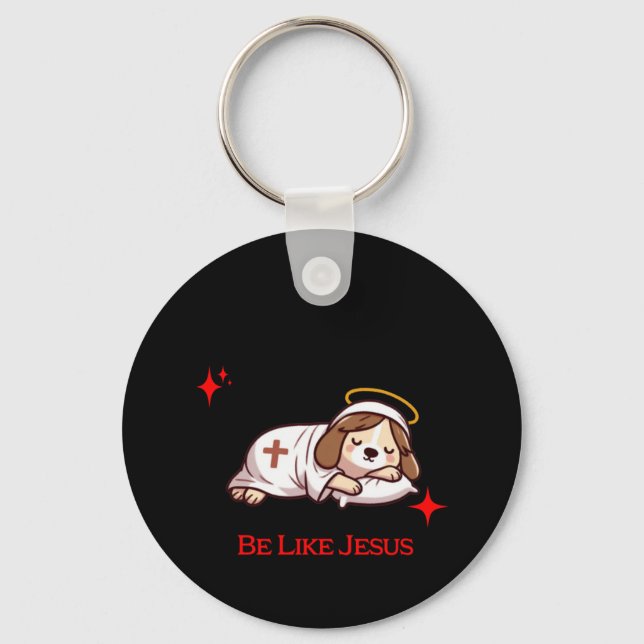 Jesus Took Naps Dog  Key Ring (Front)
