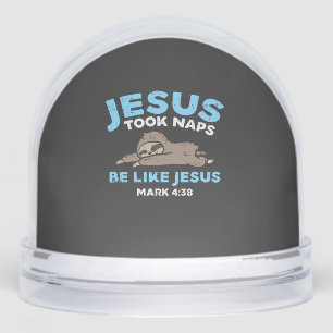 Jesus Took Naps Sloth Funny Bible Verse God Christ Snowglobe