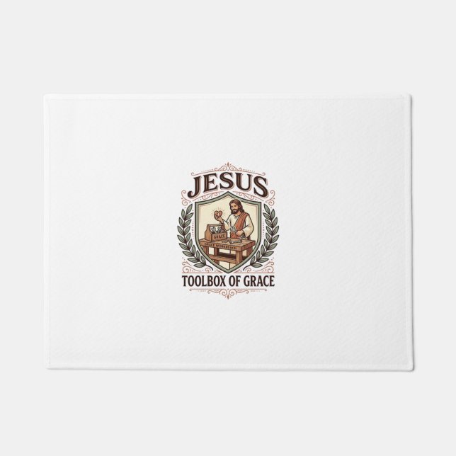 Jesus Toolbox Of Grace Jesus Toolbox Grace Christi Doormat (Front)