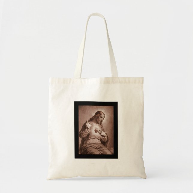 Jesus Touching His Heart Tote Bag (Front)