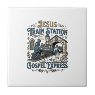 Jesus Train Station Gospel Express Jesus Train Sta Ceramic Tile