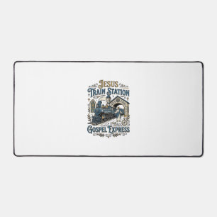 Jesus Train Station Gospel Express Jesus Train Sta Desk Mat