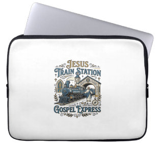 Jesus Train Station Gospel Express Jesus Train Sta Laptop Sleeve