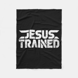 Jesus Trained God Family Wrestling Christian Fleece Blanket