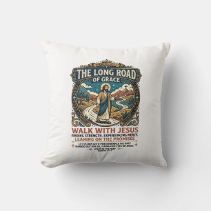 Jesus Trucker Long Haul T-Shirt Inspirational Fait Cushion