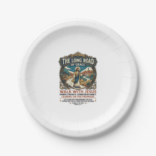 Jesus Trucker Long Haul T-Shirt Inspirational Fait Paper Plate