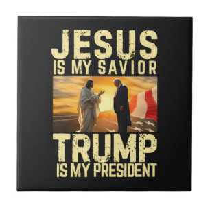 Jesus Trump - Jesus Is My Lord Saviour Ceramic Tile