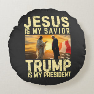 Jesus Trump - Jesus Is My Lord Saviour Round Cushion