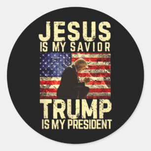 Jesus Trump Tee - Jesus Is My Lord Saviour Trump M Classic Round Sticker