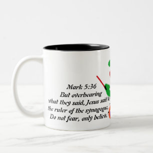 jesus trust in he Two-Tone coffee mug