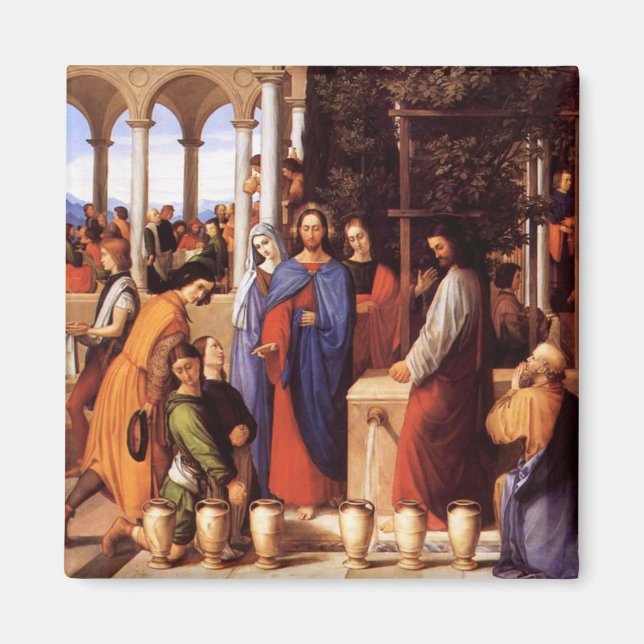 Jesus turns water into wine (wedding at Cana) Magnet (Front)