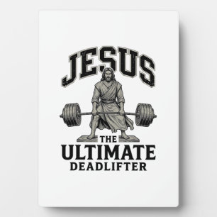 Jesus Ultimate Deadlifter Vintage Gym Shirt Design Plaque