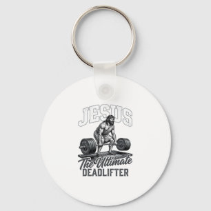 Jesus Ultimate Deadlifter Vintage Vector Shirt Des Key Ring