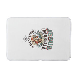 Jesus Umbrella Protection Jesus Umbrella Protectio Bath Mat