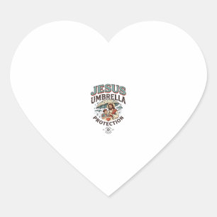 Jesus Umbrella Protection Jesus Umbrella Protectio Heart Sticker