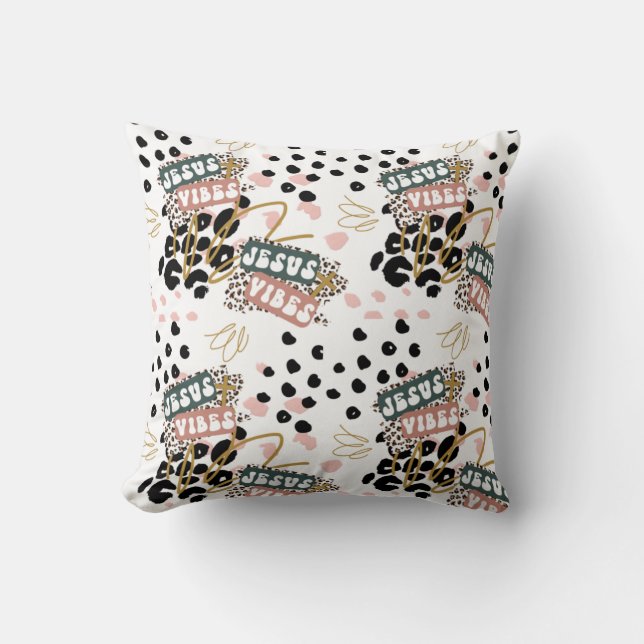 Jesus Vibes Throw Pillow (Front)