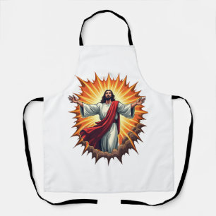 Jesus Victory Burst Vintage Engraving Shirt Apron