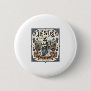Jesus Vineyard Grapevine Jesus Vineyard Grapevine 6 Cm Round Badge