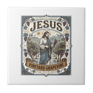 Jesus Vineyard Grapevine Jesus Vineyard Grapevine Ceramic Tile