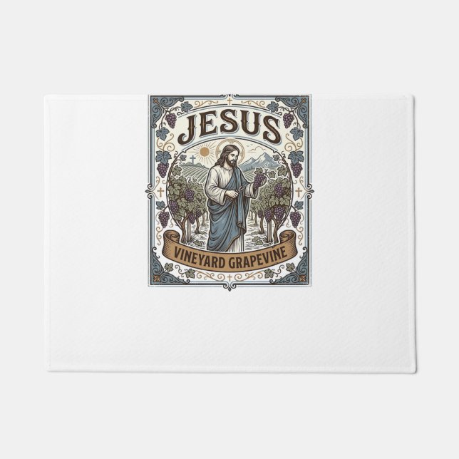 Jesus Vineyard Grapevine Jesus Vineyard Grapevine  Doormat (Front)
