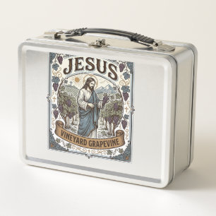 Jesus Vineyard Grapevine Jesus Vineyard Grapevine Metal Lunch Box