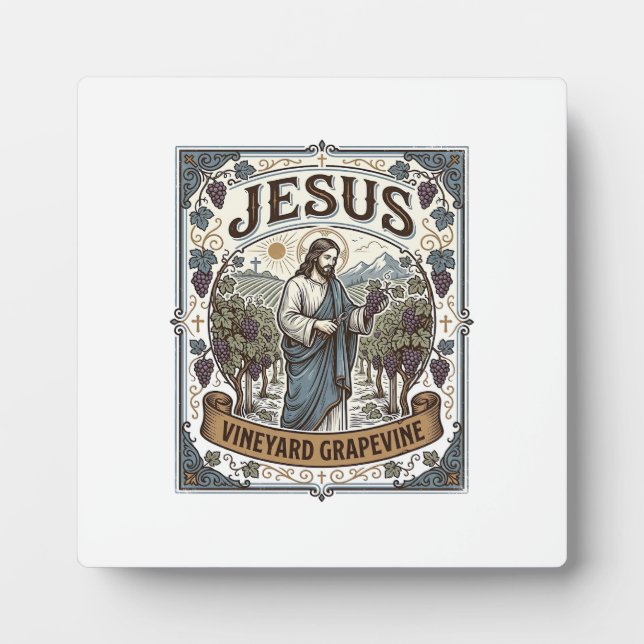 Jesus Vineyard Grapevine Jesus Vineyard Grapevine  Plaque (Front)