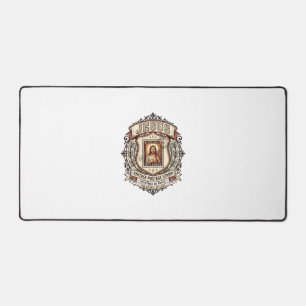 Jesus Vintage Postage Stamp Jesus Vintage Postage Desk Mat
