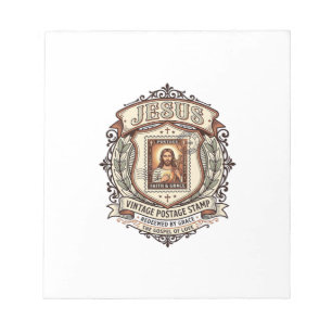 Jesus Vintage Postage Stamp Jesus Vintage Postage Notepad