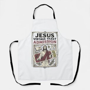 Jesus Vintage Ticket Admission Jesus Vintage Ticke Apron