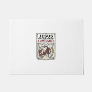 Jesus Vintage Ticket Admission Jesus Vintage Ticke Doormat