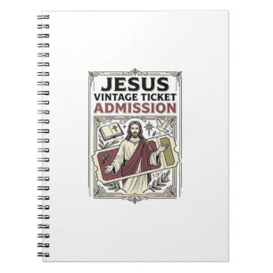 Jesus Vintage Ticket Admission Jesus Vintage Ticke Notebook