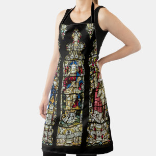 Jesus Virgin Mary Joseph Stained Glass Religious Apron