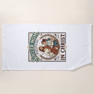 Jesus Volleyball Softball Soccer Vintage Shirt Chr Beach Towel