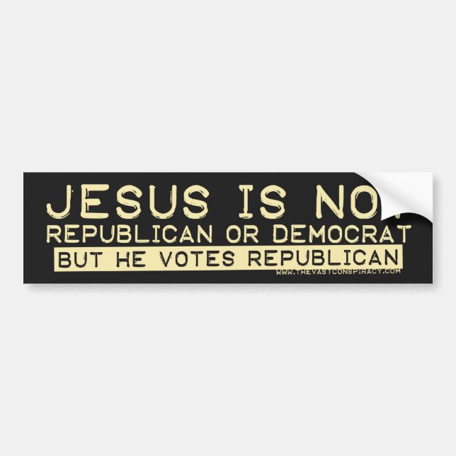 Jesus Votes Republican Bumper Sticker (Front)