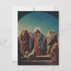 Jesus Wakes Lazarus by Robert Wilhelm Ekman  Postcard