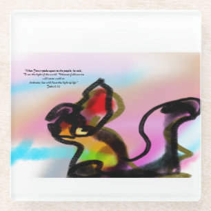 jesus walking glass coaster