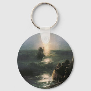 Jesus Walking on Stormy Seas Key Ring