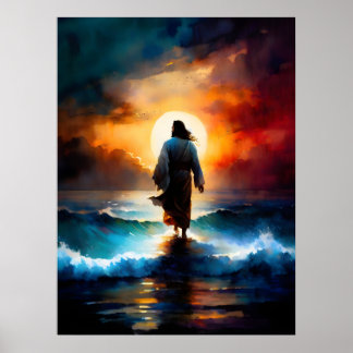 Jesus Walking On The Water Poster