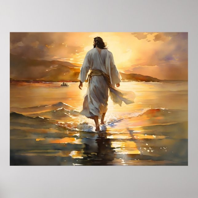 Jesus Walking On The Water Poster (Front)