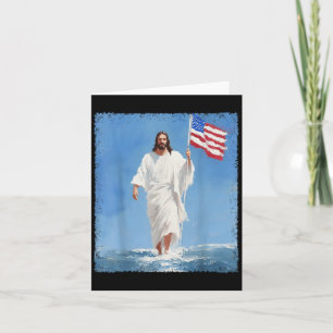 Jesus Walking On Water 4th Of July Card